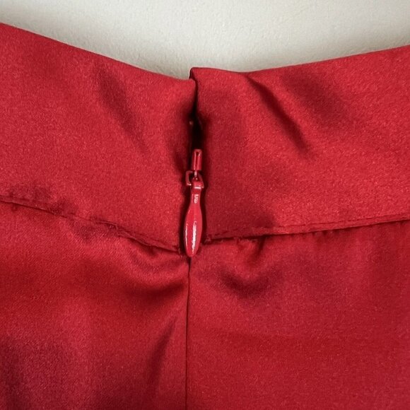 Making The Cut Skirt Jeanette's Maxi Hi Lo Pleated Skirt NWT Size XS Red Satin - Picture 8 of 13